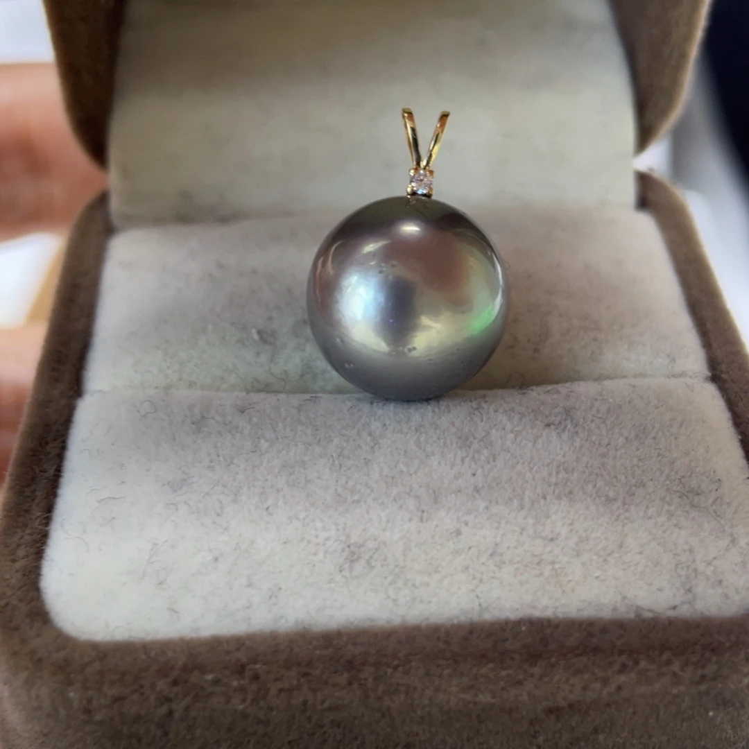 颈饰18K金镶嵌海水珍珠14-15