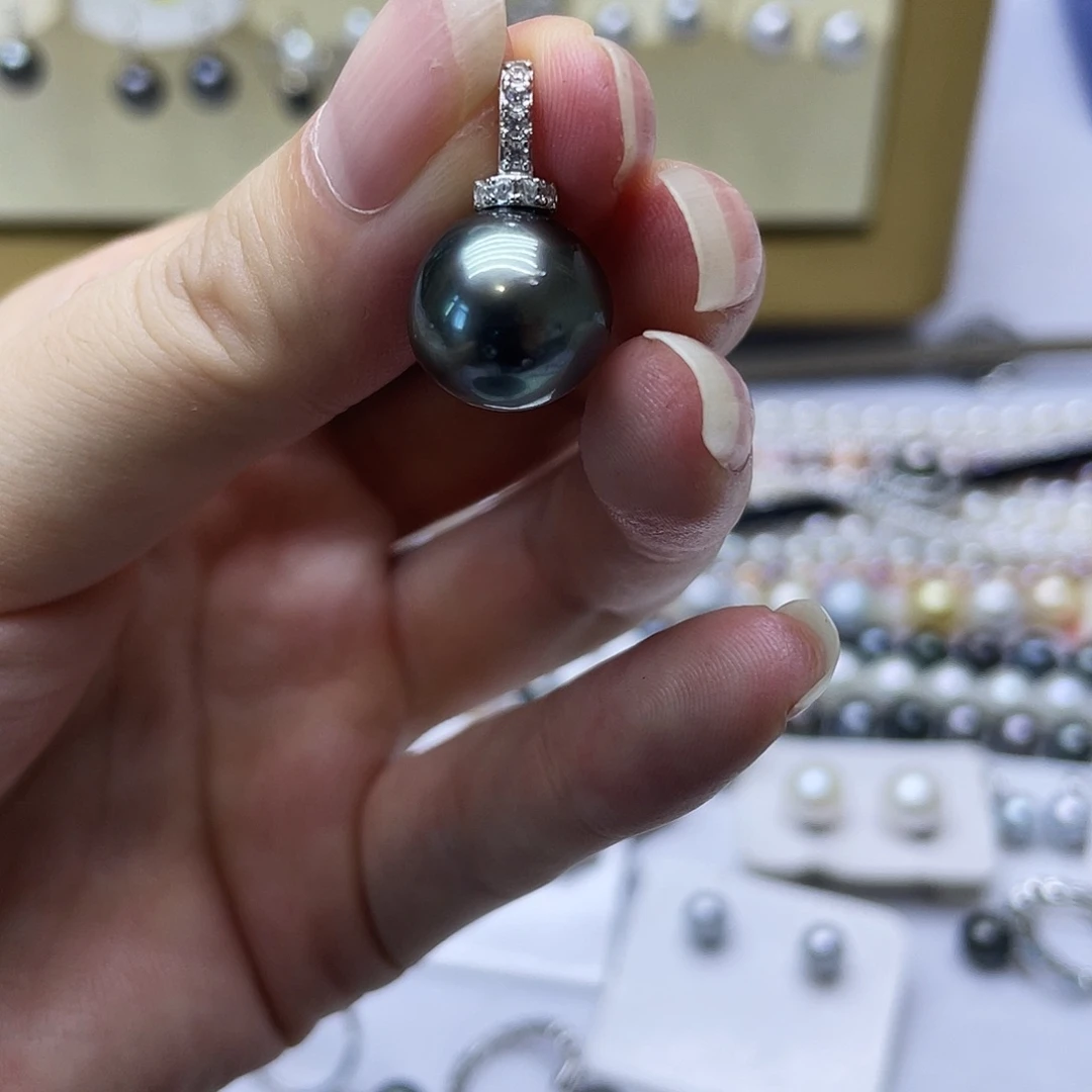 海水珍珠银S925镶嵌颈饰