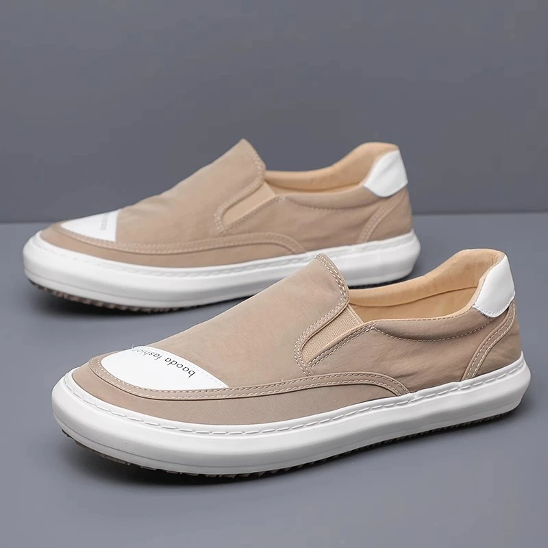 布鞋男鞋休闲鞋春夏季新款男低帮透气套脚一脚蹬懒人轻便百搭板鞋