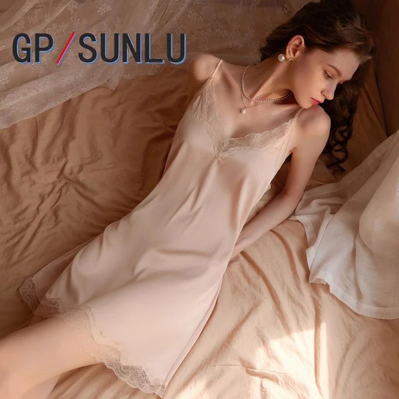 日本小众GP性感睡衣女款夏季薄款蕾丝情调纯欲风高级感冰丝吊带睡