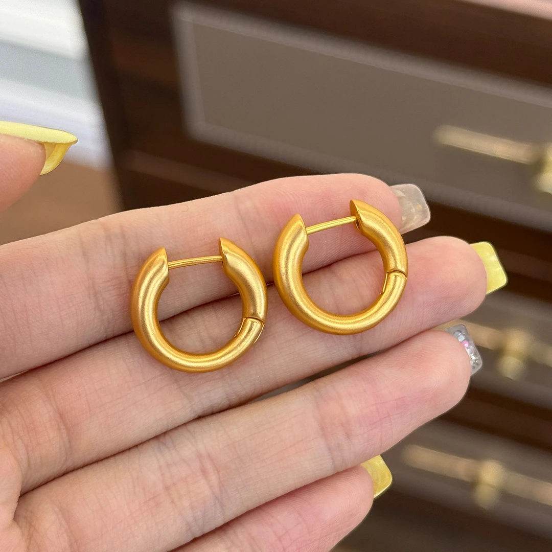 黄铜陶瓷耳饰 鼎溢欧美简约复古时尚哑光耳环轻奢dm 高级感百耳