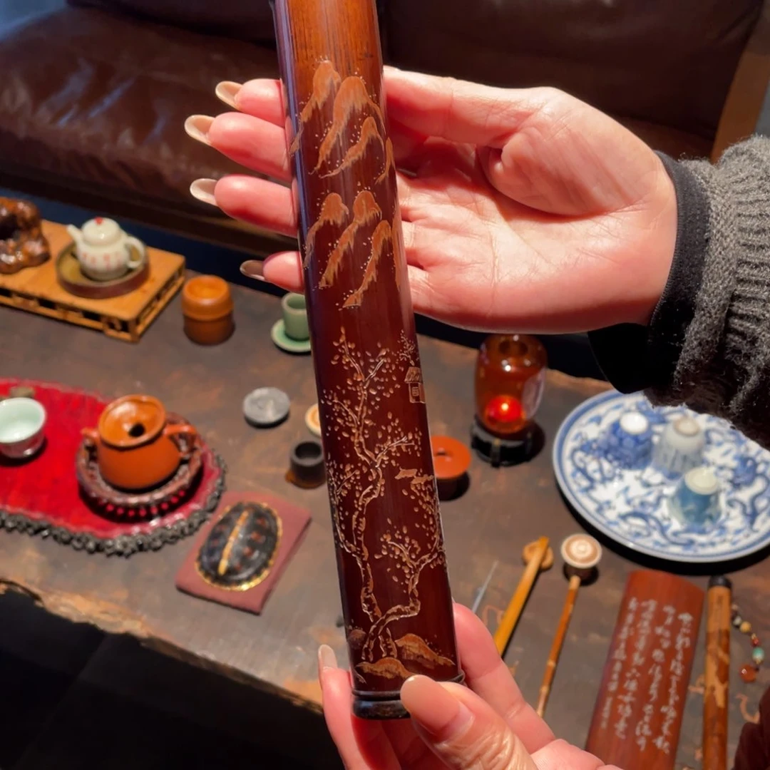 紫砂茶道老煤竹香筒