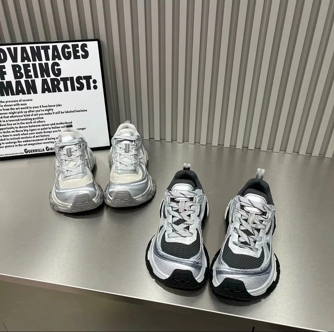 欧货厚底增高时尚老爹鞋女2025新款秋季复古做旧显脚小运动休闲鞋