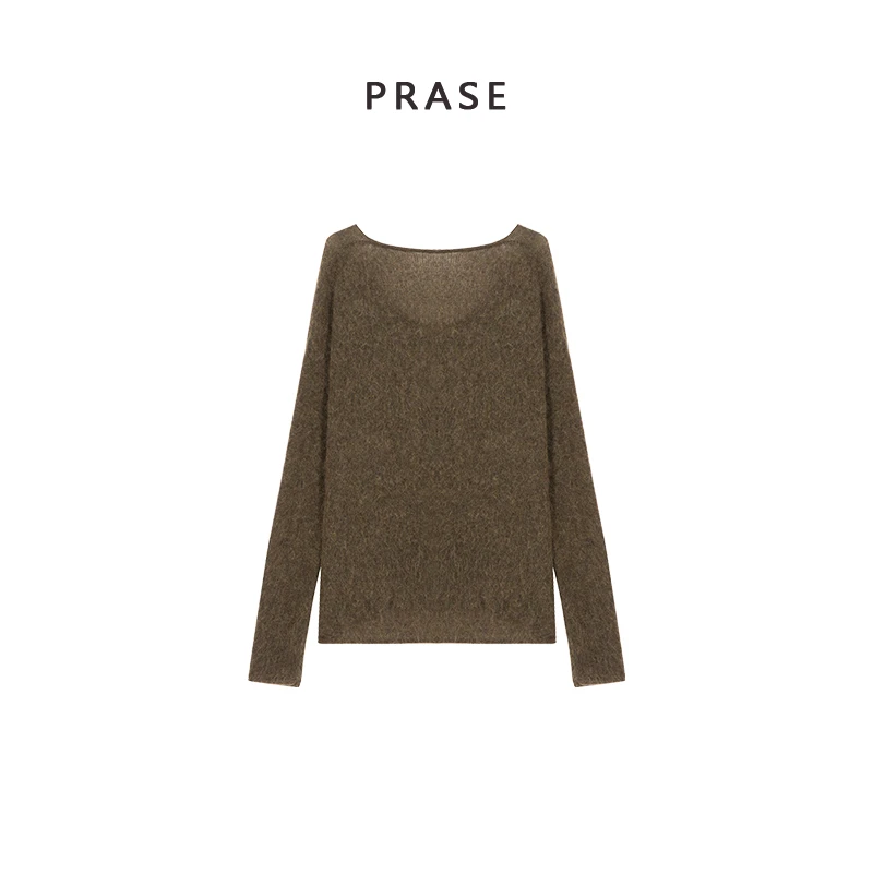 PRASE VIP回馈【奢柔云端】微胖轻奢冬慵懒松弛感毛衣PR409C08