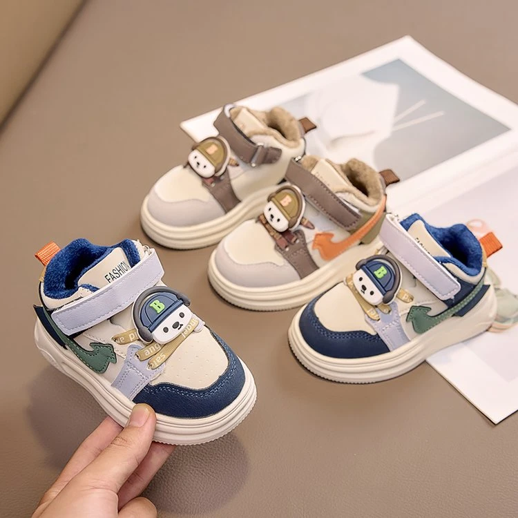 冬季新款儿童鞋子加绒加棉宝宝鞋男童女童防滑软底保暖二棉运动鞋