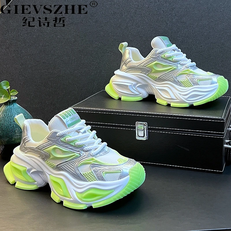 纪诗哲鞋子男款冬季新款轻奢高端老爹鞋男鞋痞帅高级感休闲网面鞋