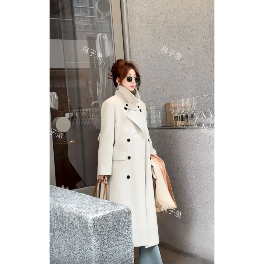 【富士山下】秋冬季新款羊毛大衣小个子高级感长款大衣外套女