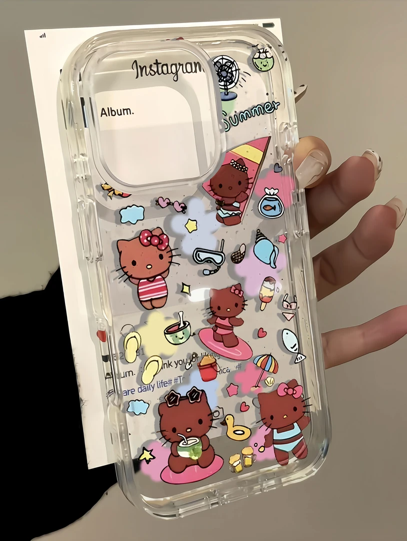 黑皮kitty苹果适用iPhone16小米15pro华为苹果14pro手机壳xr创意x