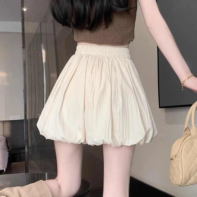 花苞短裤女春夏季2025新款高腰外穿裤裙灯笼裤小个子穿搭裤子裙裤