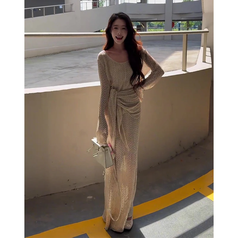 2025早秋新款女法式气质宽松披肩设计感长袖上衣高腰显瘦半身裙