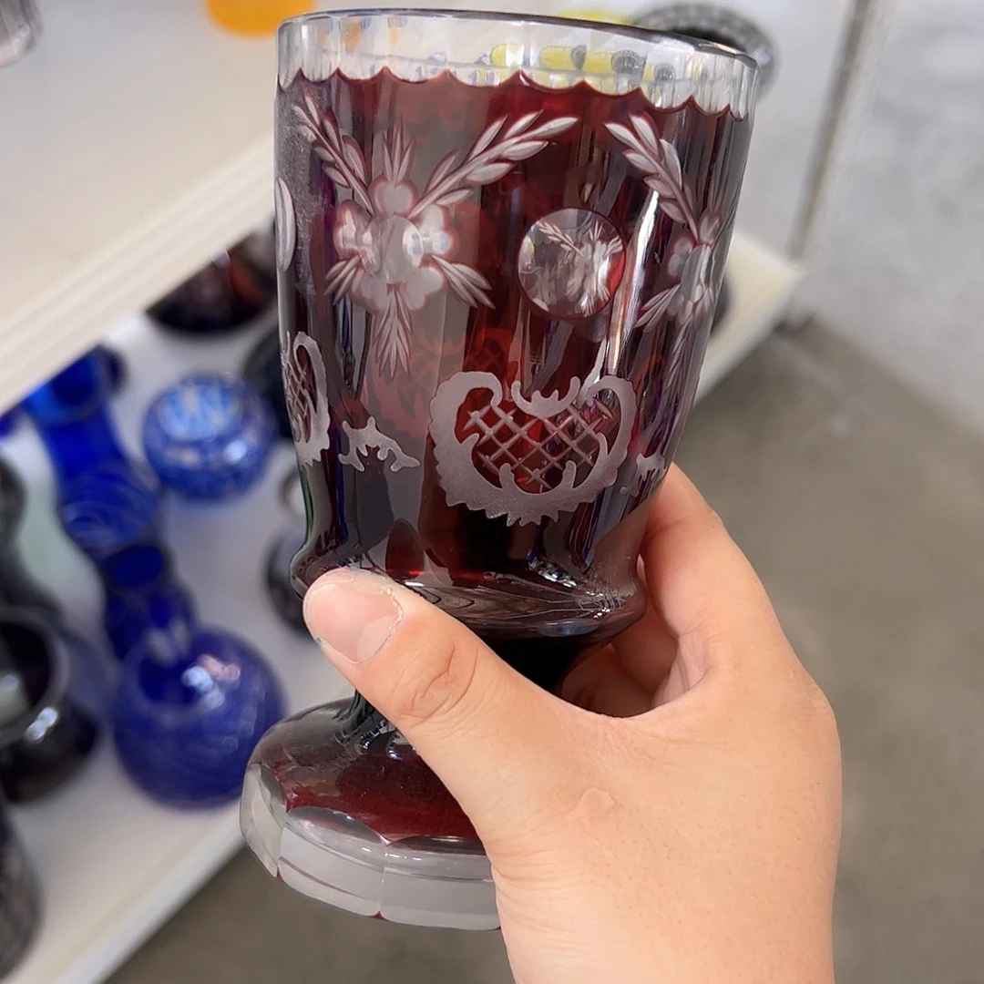 水晶玻璃平底款微瑕一个