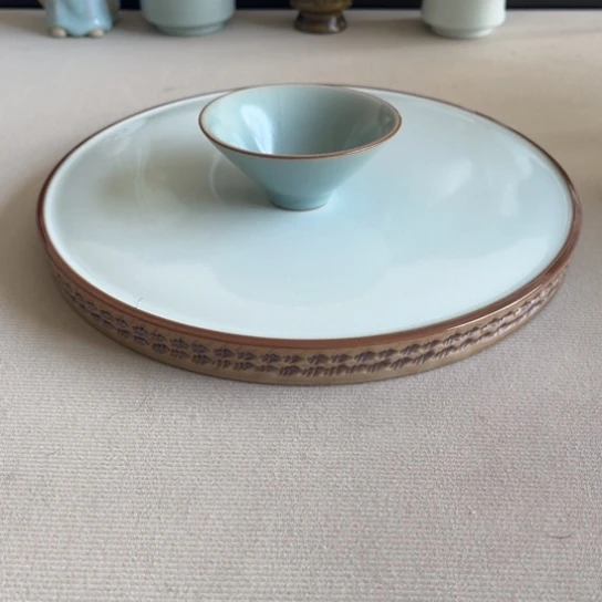 青焱汝瓷仿古斗立杯有瑕