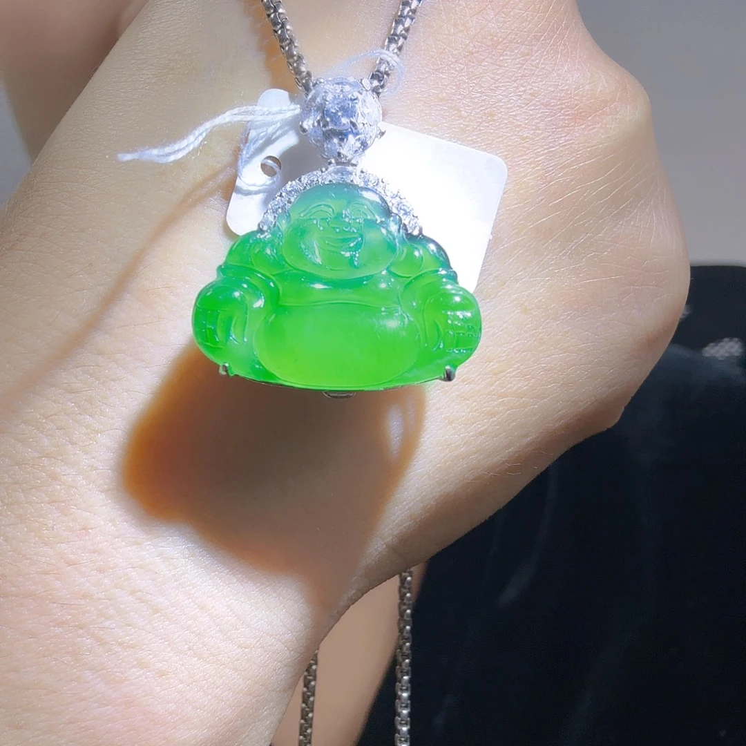 翡翠银S925镶嵌吊坠(不含链)
