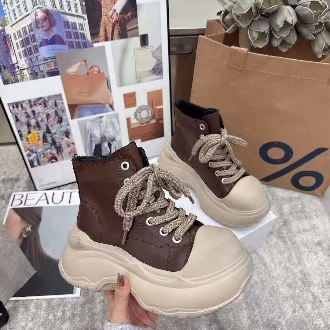 唐小肉系带时尚百搭朋克风擦色脏脏潮流韩版鞋136