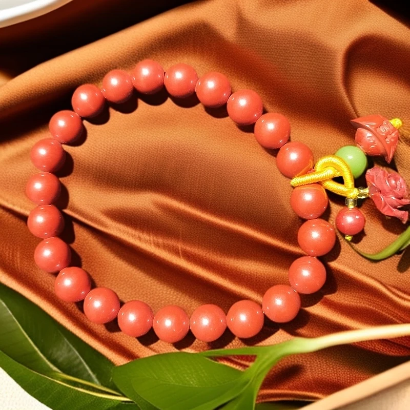 含辰砂工艺品高含量辰砂98%朱砂时尚单圈手链元宝小花精美女手链