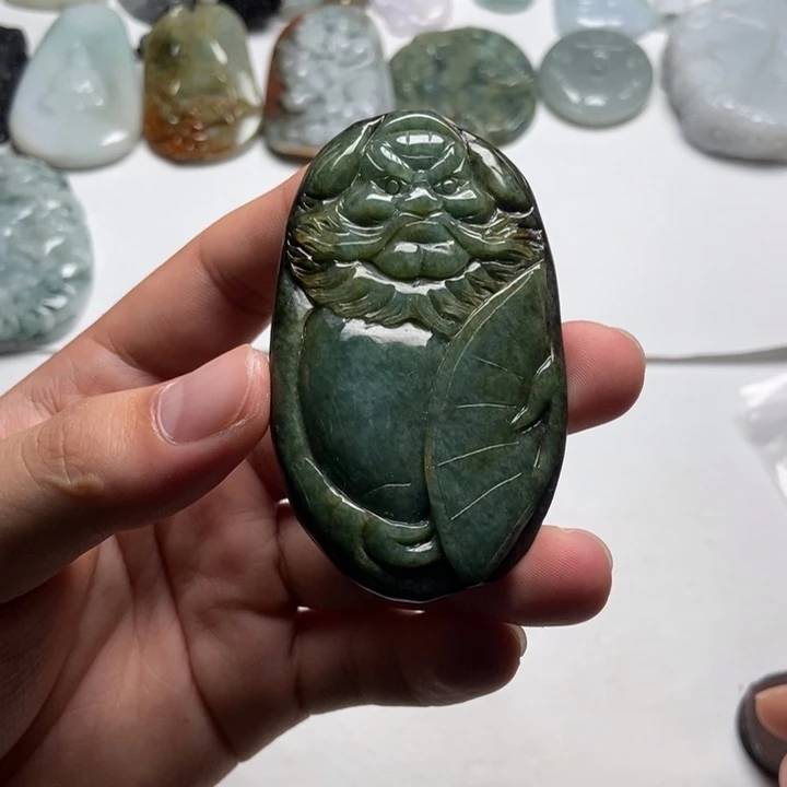 翡翠未镶嵌颈饰钟馗24