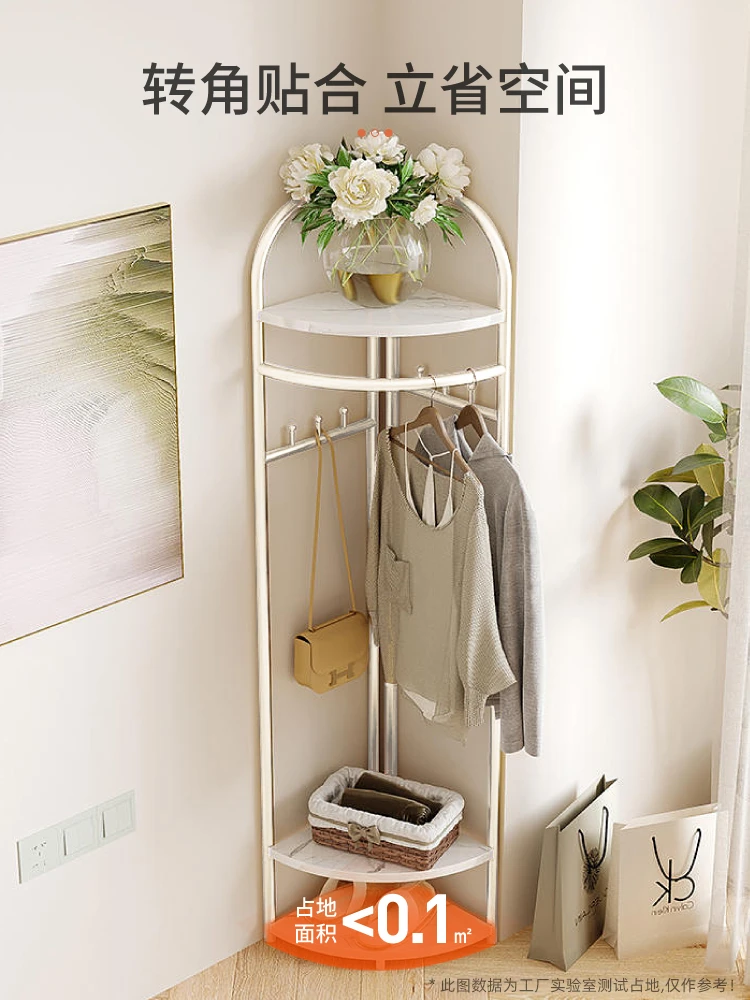 转角衣帽架落地卧室墙角挂衣架轻奢置物架客厅玄关不占空间收纳架