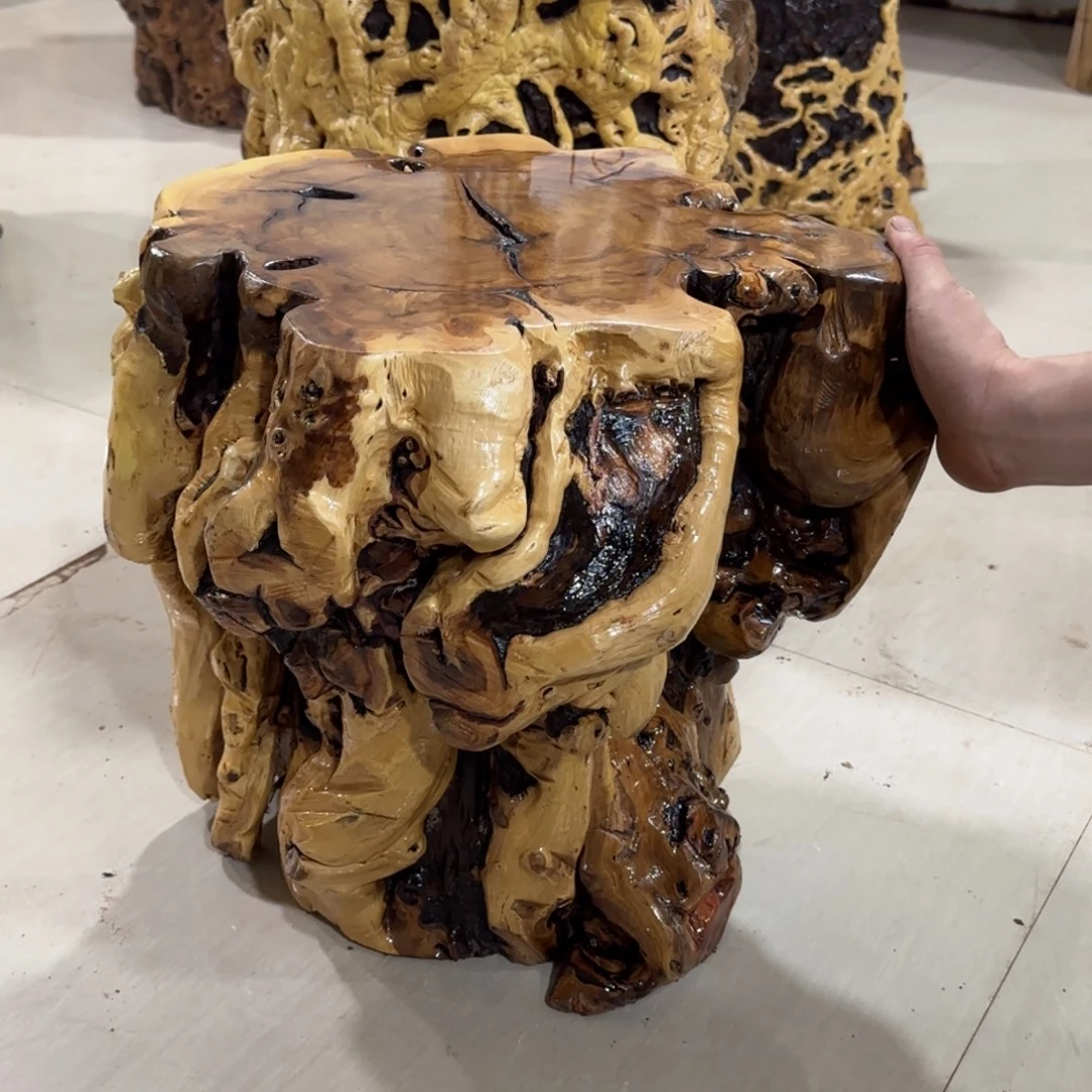 晨***星龙纹鸡心枣木手工艺品