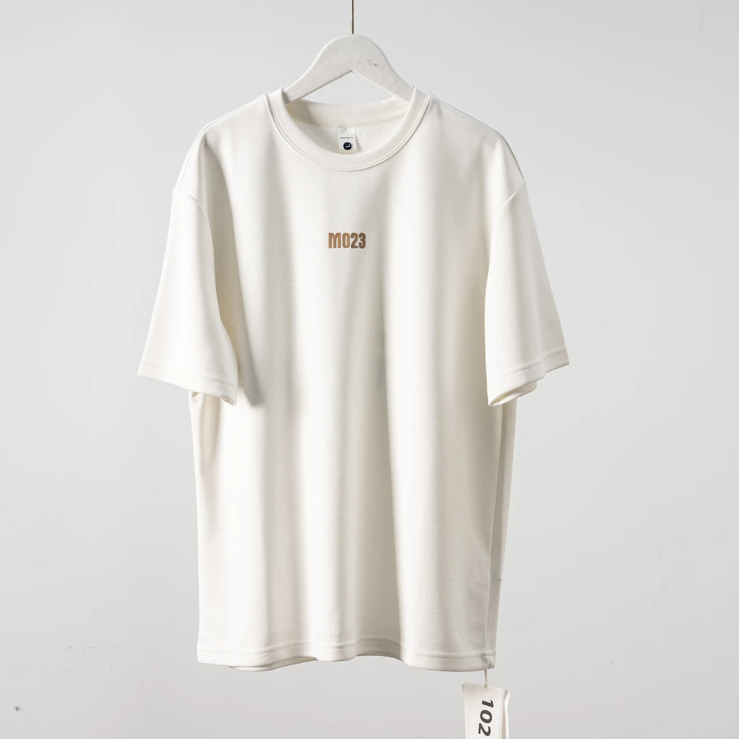 B527 夏季美式重磅潮牌百搭宽松休闲圆领短袖T恤5037白