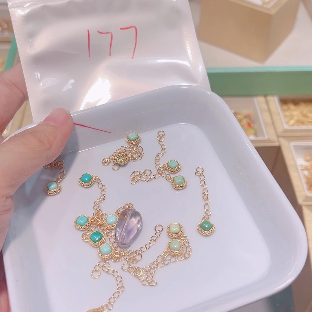 紫晶珠宝半成品银S925镀金镶嵌177