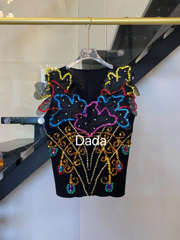 Dada设计款新款重工个性款休闲时尚百搭洋气背心C11856