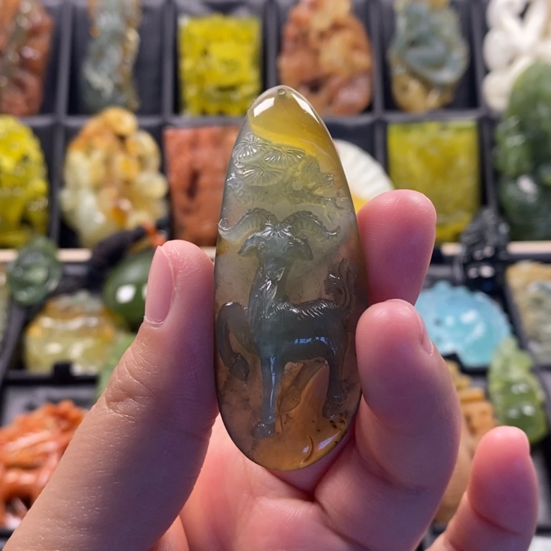 蛇纹石玉合金颈饰