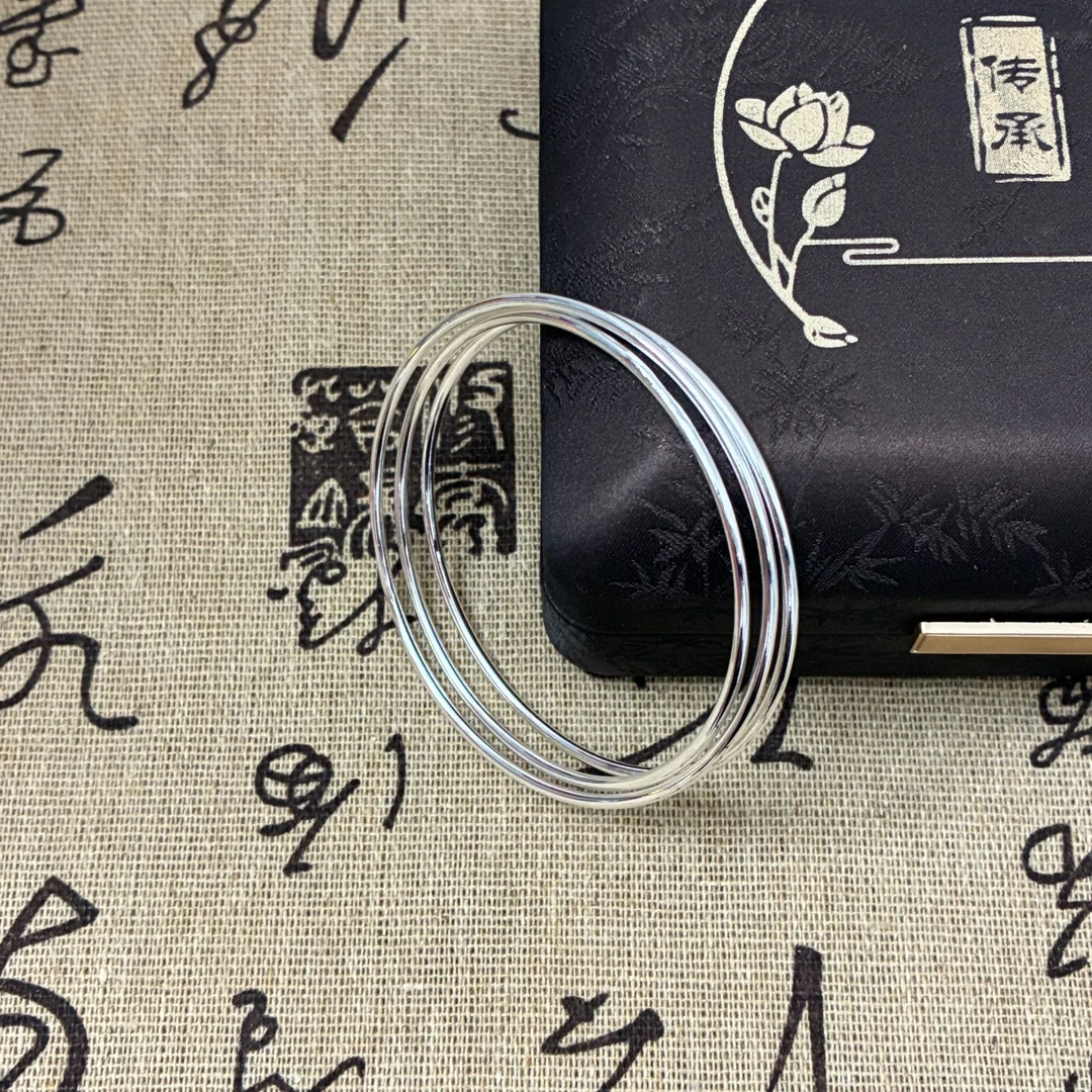 货号 1033足银手镯女款【无礼盒】