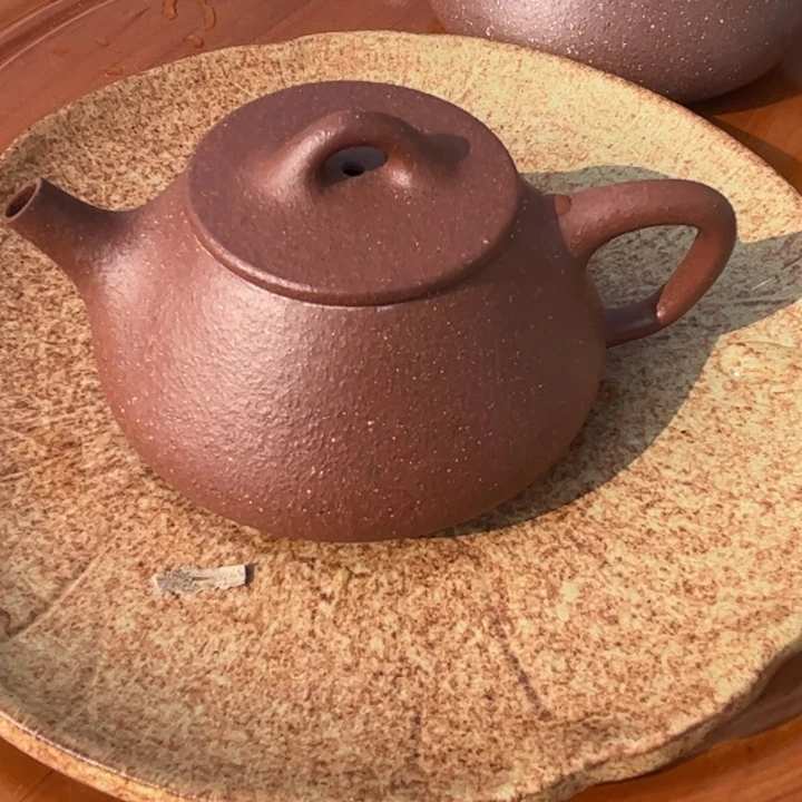 紫砂茶壶瑕疵粗纱平盖石瓢