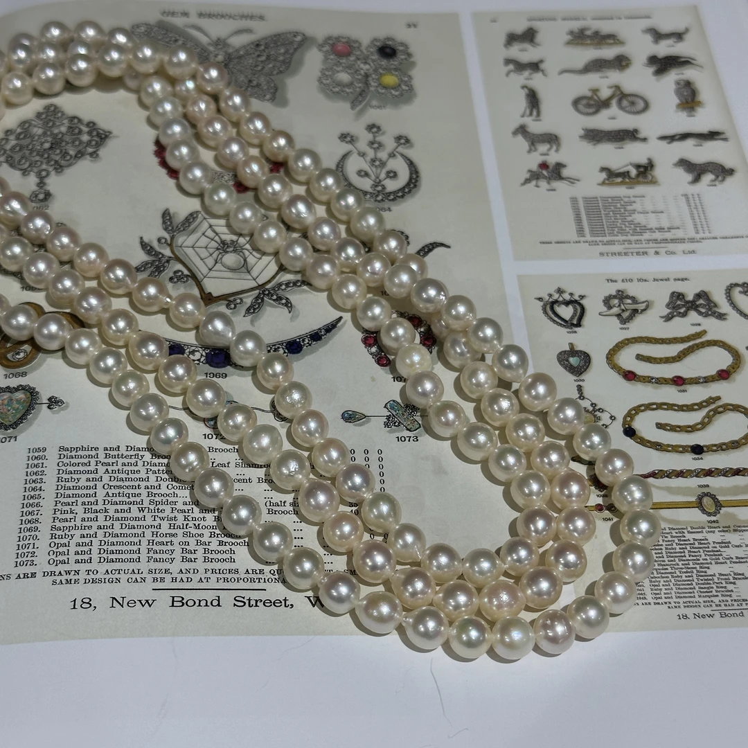 项链 日本极亮ak珠长链约7-7.5mm 长120cm GZ250056