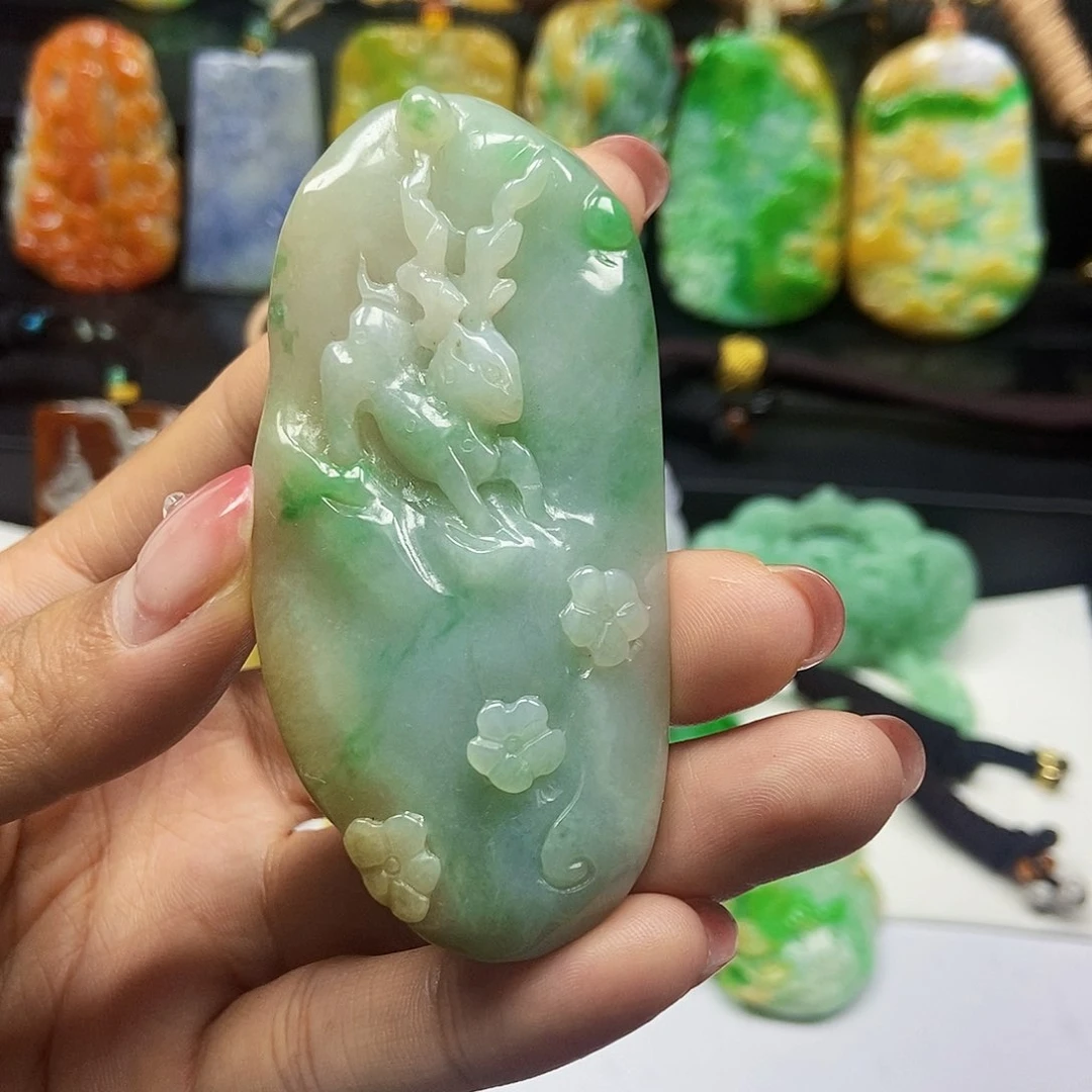 翡翠未镶嵌颈饰天然翡翠A货