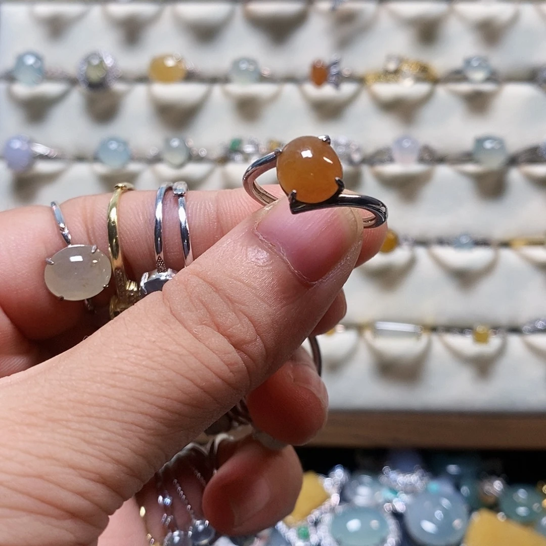 翡翠银S925镶嵌戒指