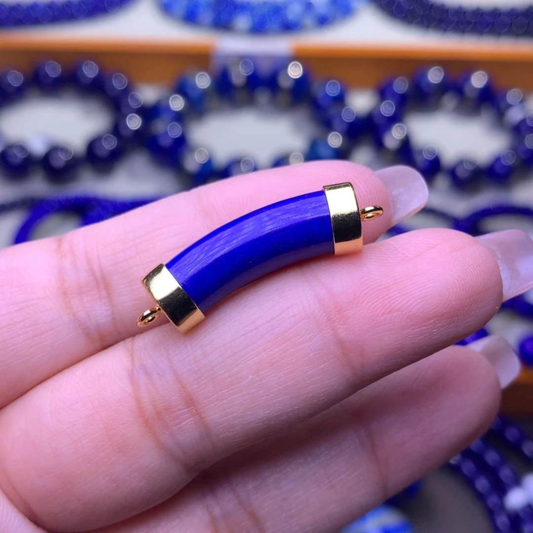 青金石银S925镀金镶嵌配饰