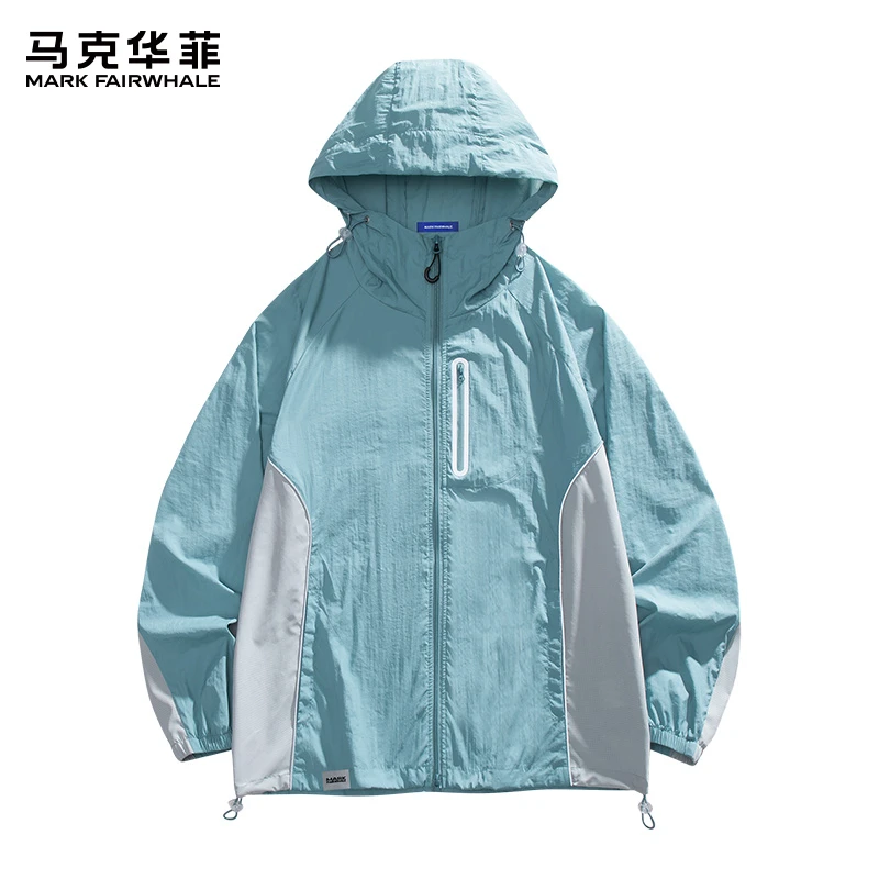 马克华菲冰丝防晒服男士夏季薄款潮流山系户外拼色防紫外线外套男