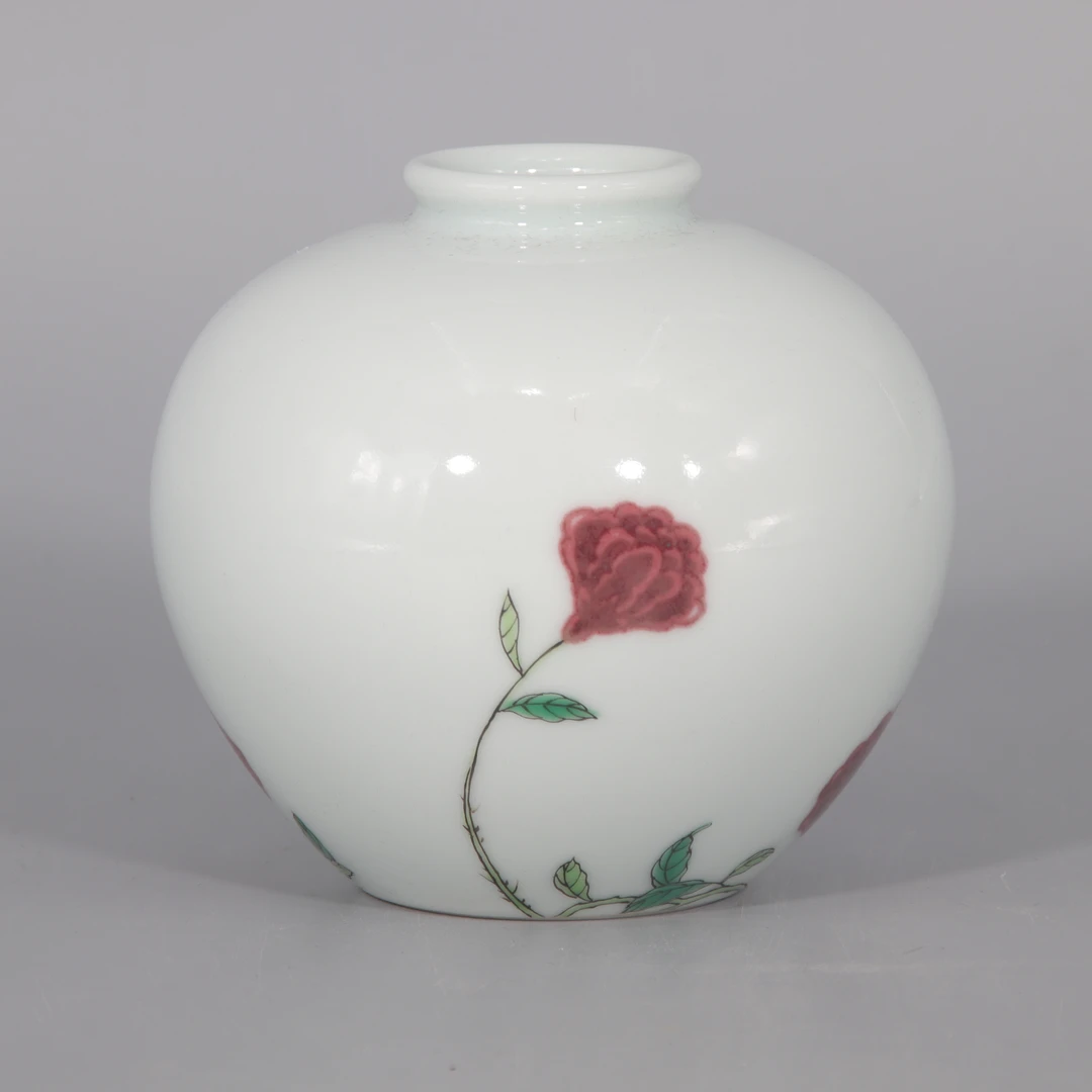 五彩釉裹红苹果尊  H501-011