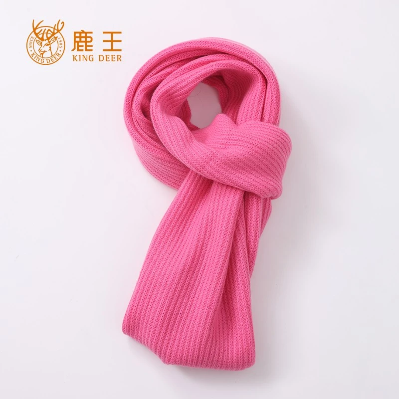 鹿王24新款女100山羊绒脖套元宝针纯色休闲百搭针织围脖 2024149