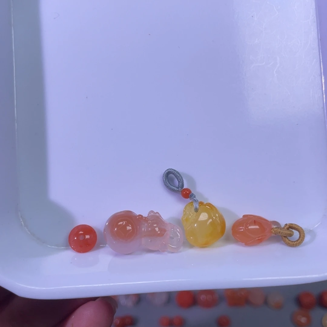 南红玛瑙未镶嵌葫芦钱袋定制钥匙挂