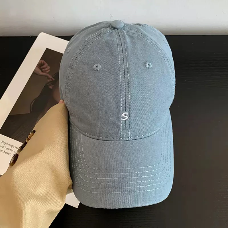 小s字母刺绣春夏新款韩系小众ins显脸小鸭舌帽