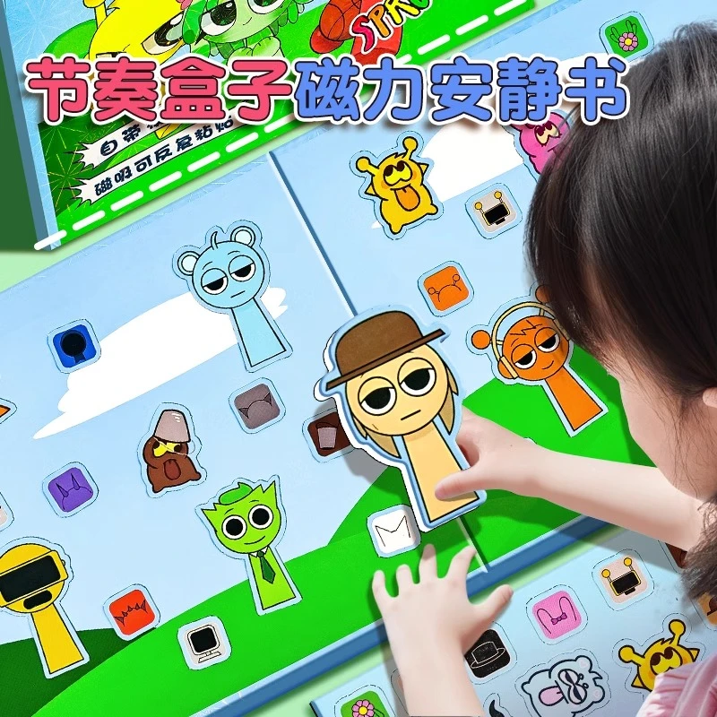 sprunk节奏盒子磁力安静书磁力贴新款磁铁角色扮演换装磁吸换装贴