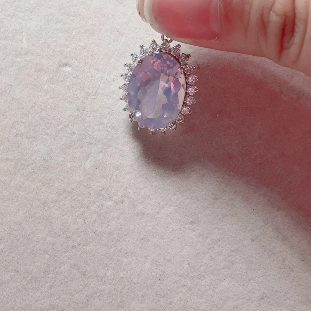 紫晶吊坠(不含链)银S925镶嵌