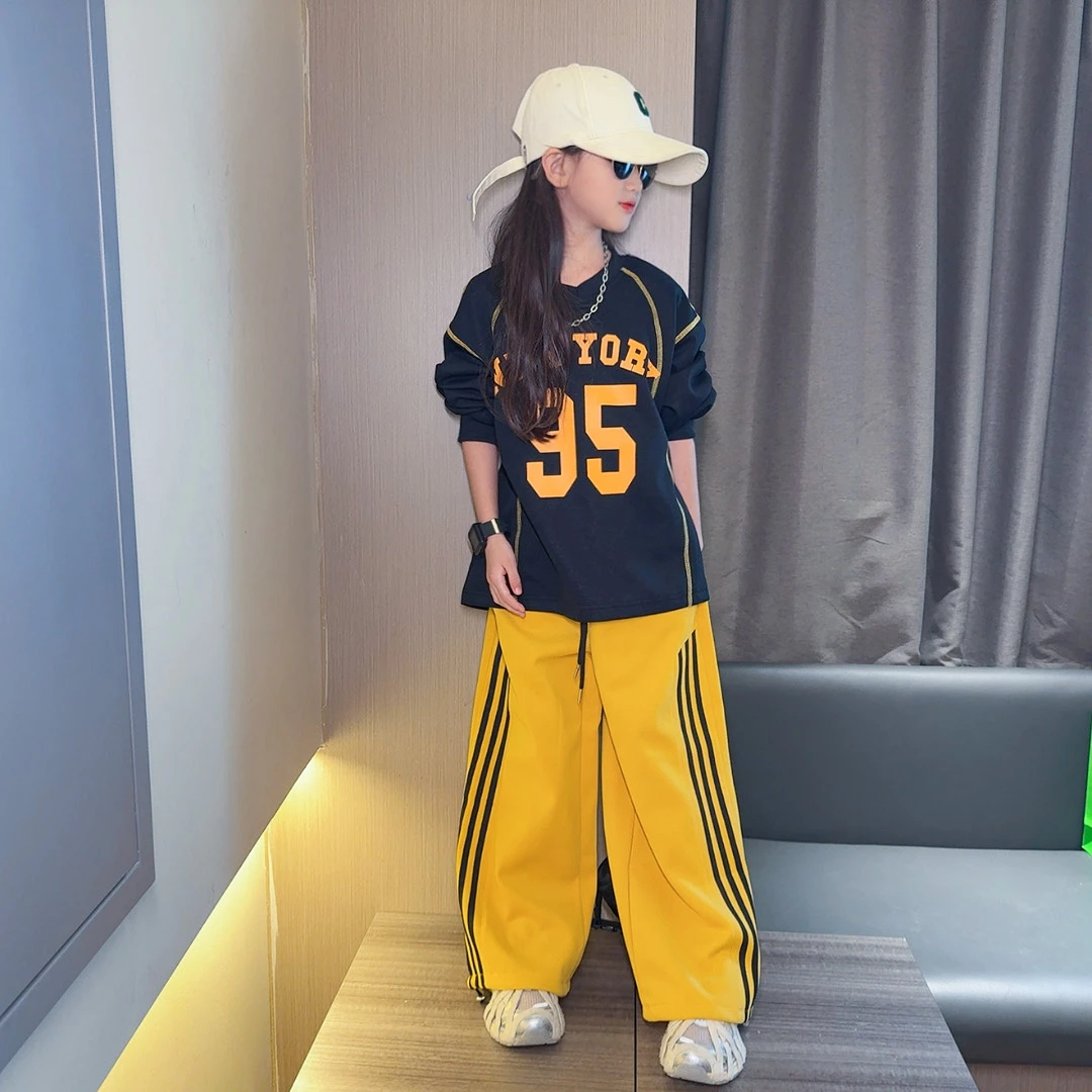 女童套装春装2025新款儿童洋气时髦卫衣中大童春秋款运动两件套潮
