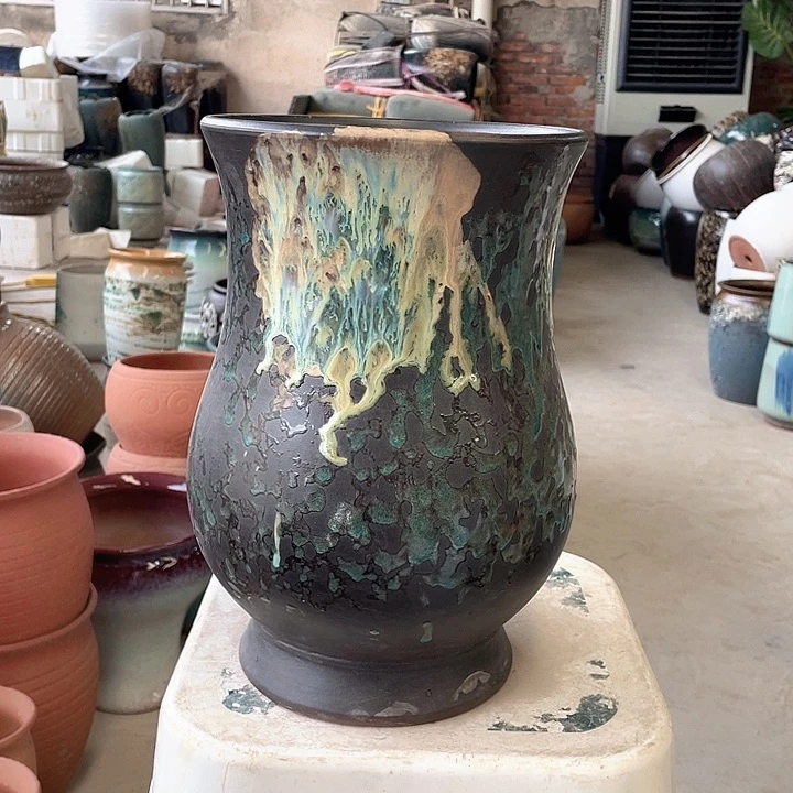 紫砂花盆正品口20高30。z z