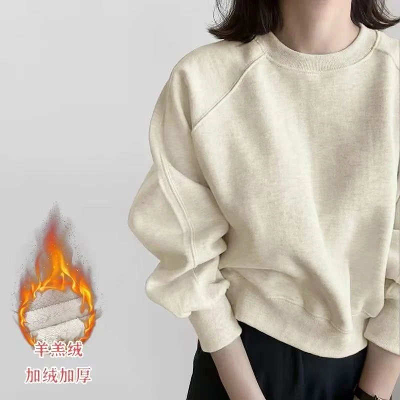 8025 M卫衣女新款2025爆款时尚洋气春秋季加绒加厚短款上衣