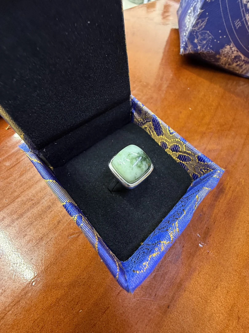岫玉 蛇纹石玉 方糖戒指（多样性发货发一件）
