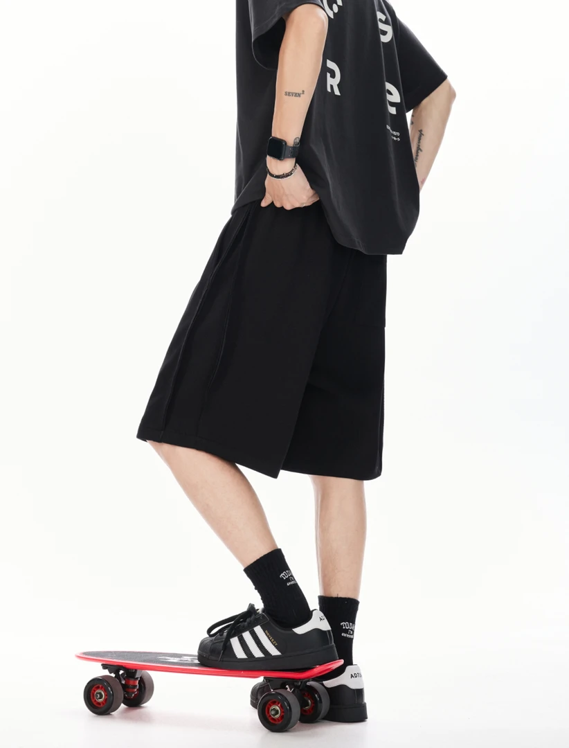 【双边短裤】夏季男士潮男款宽松运动休闲裤薄款五分裤DK8618