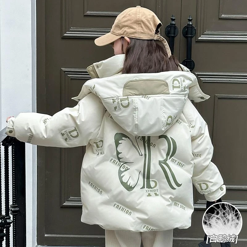 Bala巴拉童年女童羽绒服冬季2026新款洋派大童装加厚白鸭绒冬
