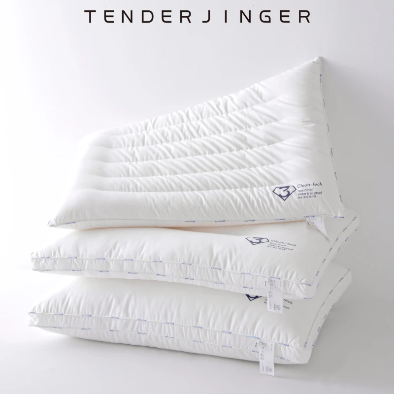 Tender Jinger｜居家生活 全棉枕头防水油污护颈椎学生枕可水洗
