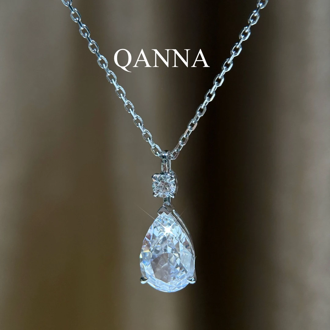QANNA【月神之泪】【豪华白色大水滴】轻奢简约百搭钻石锁骨链项链AY