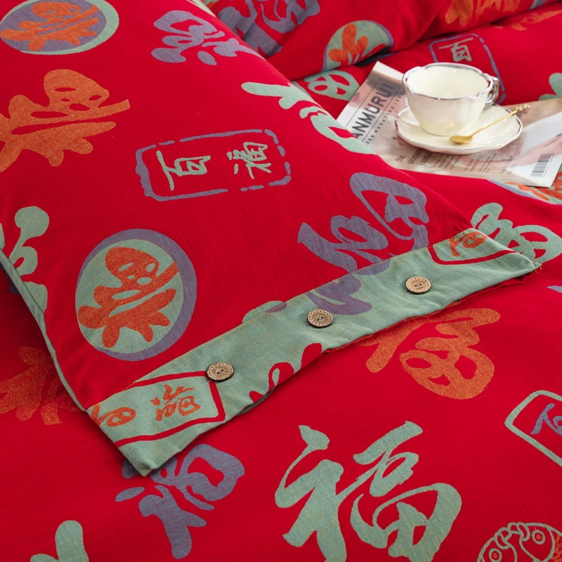 【纽扣枕套-合集】一对高端双层纱纯棉全棉柔软纽扣回礼枕套A类母婴