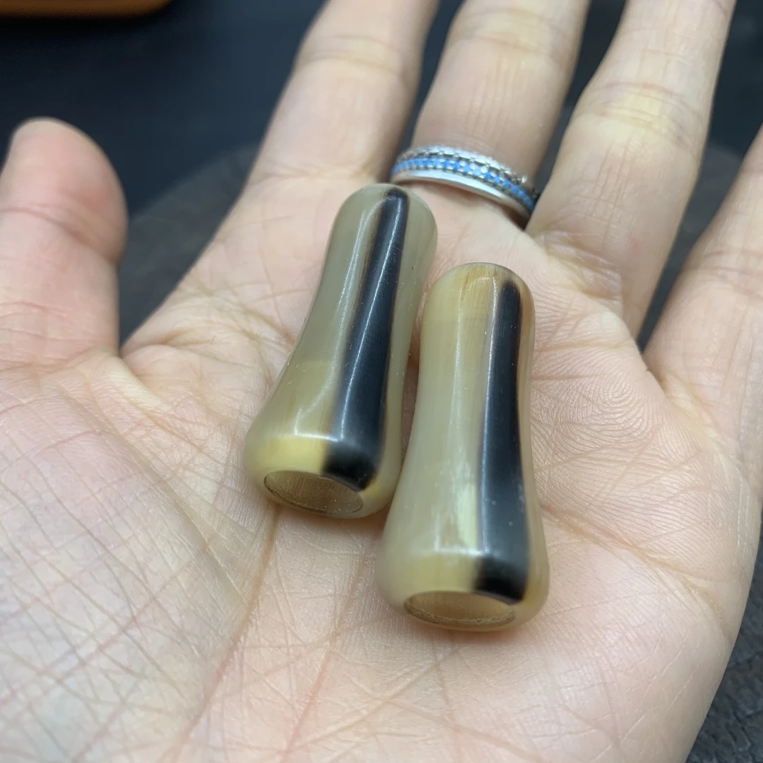 网秋粒手搓 水滴轮花牛角握丸S/D牌通用常规款 一对 网秋粒diy