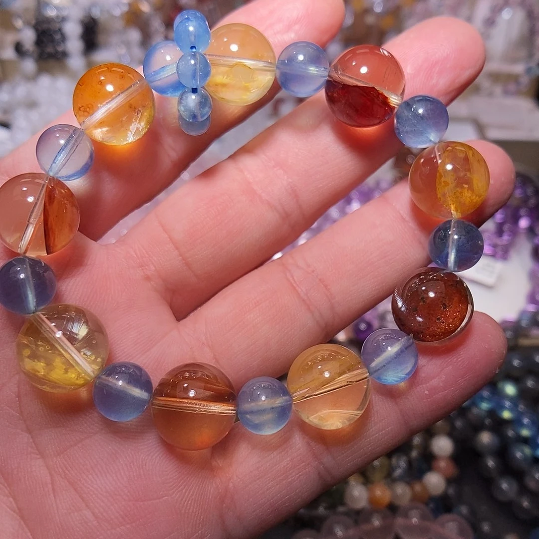 未镶嵌手链水晶红胶花13MMDIY